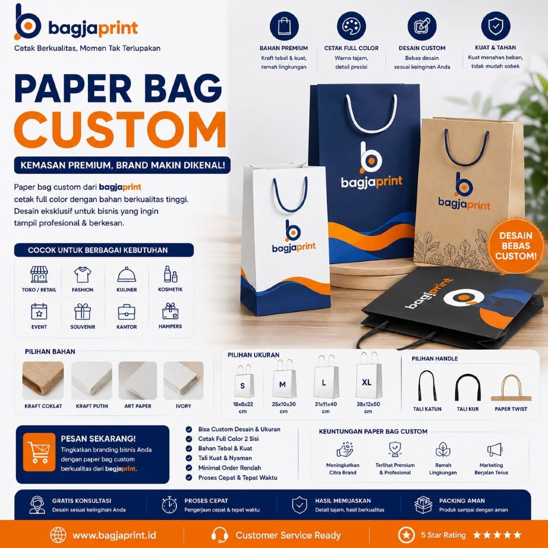 Jasa cetak Paper Bag Custom berkualitas di Garut - Bagja Print