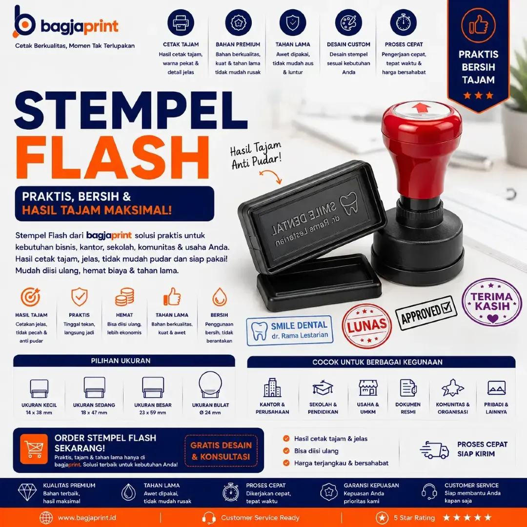 Jasa cetak Stempel Flash (Otomatis) berkualitas - Bagja Print