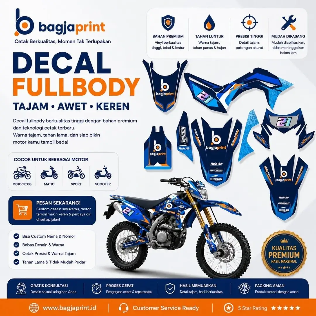 Jasa cetak Stiker Motor Decal berkualitas - Bagja Print
