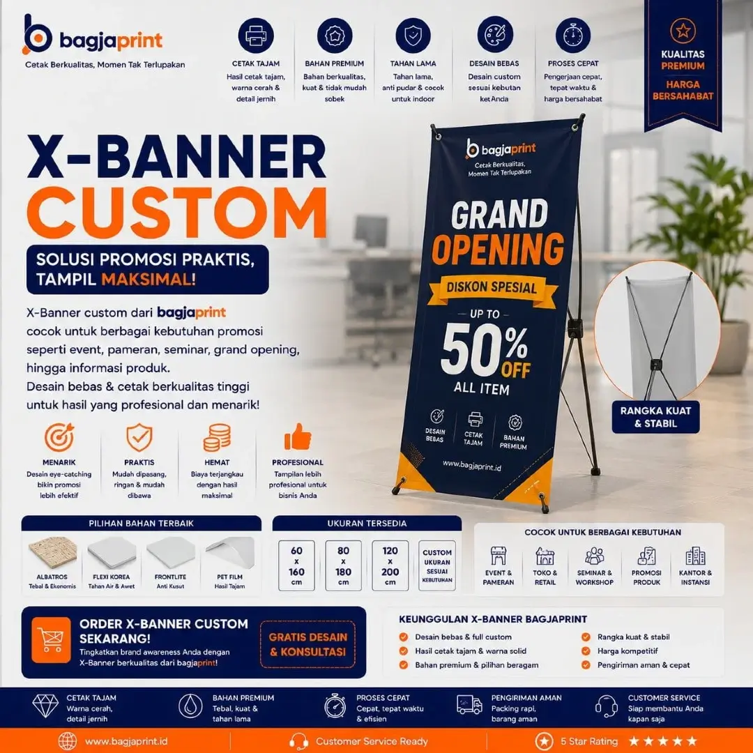 Jasa cetak X-Banner berkualitas - Bagja Print