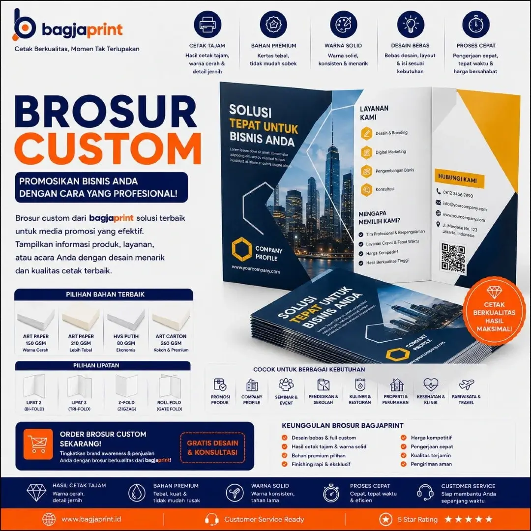 Jasa cetak Brosur berkualitas - Bagja Print