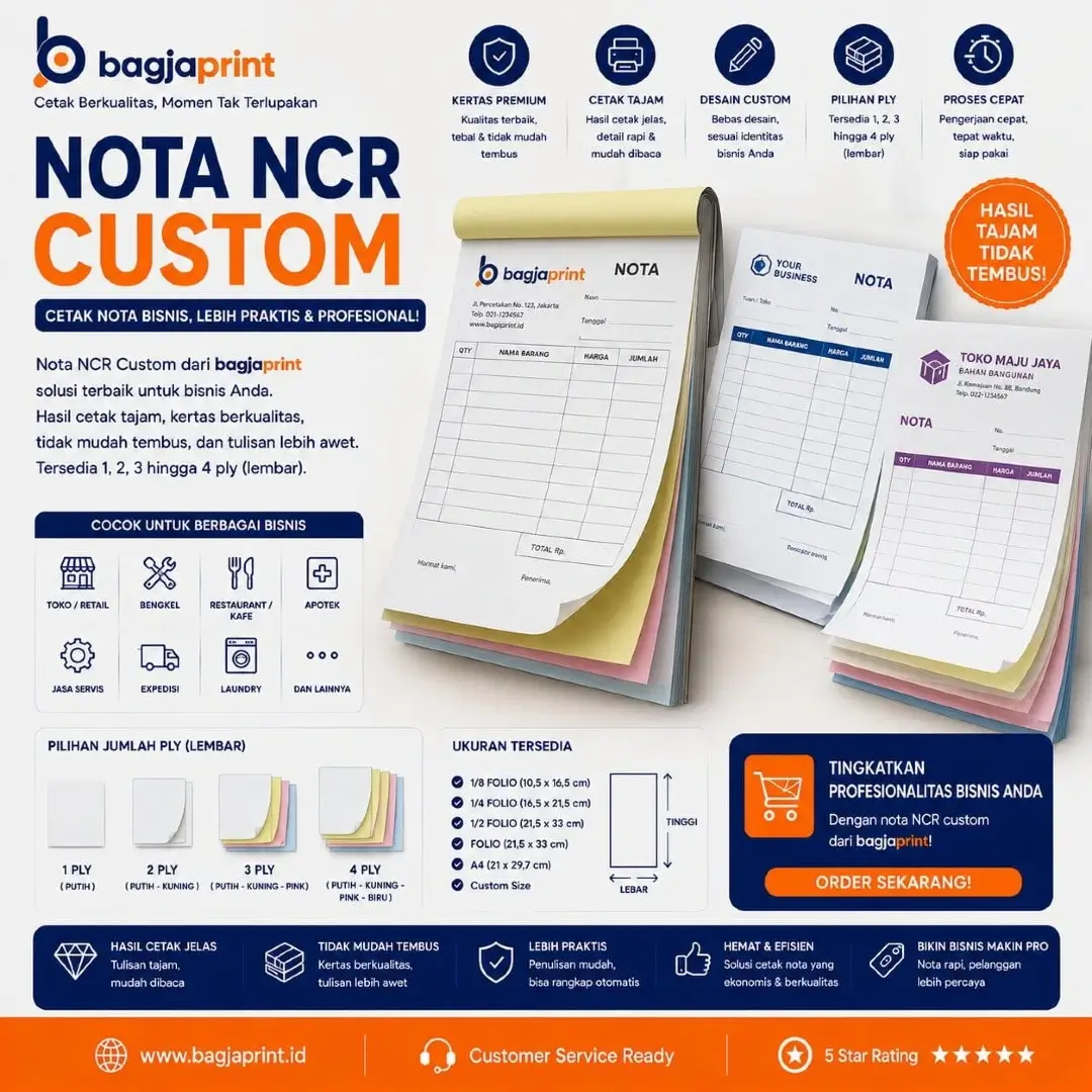 Jasa cetak Nota Custom berkualitas - Bagja Print
