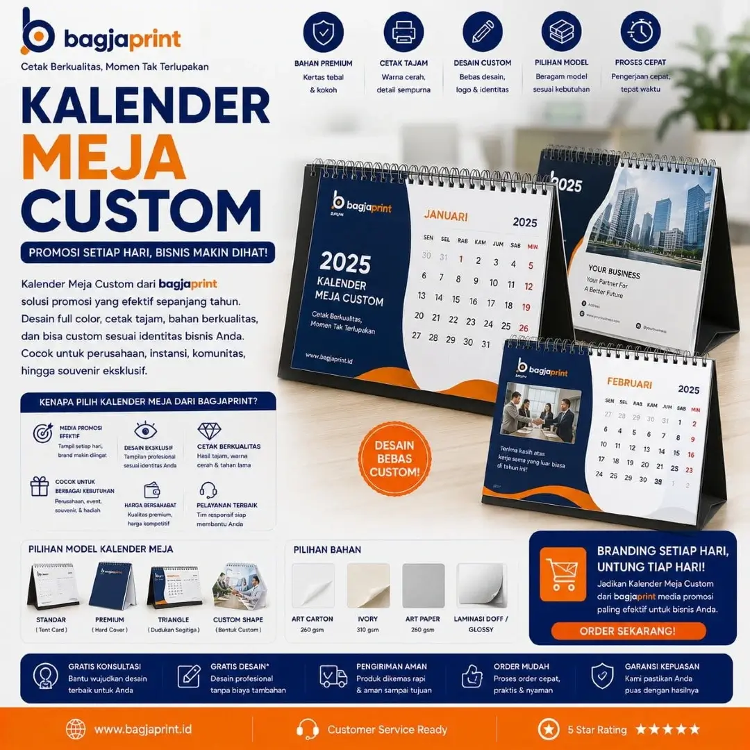Jasa cetak Kalender Meja berkualitas - Bagja Print