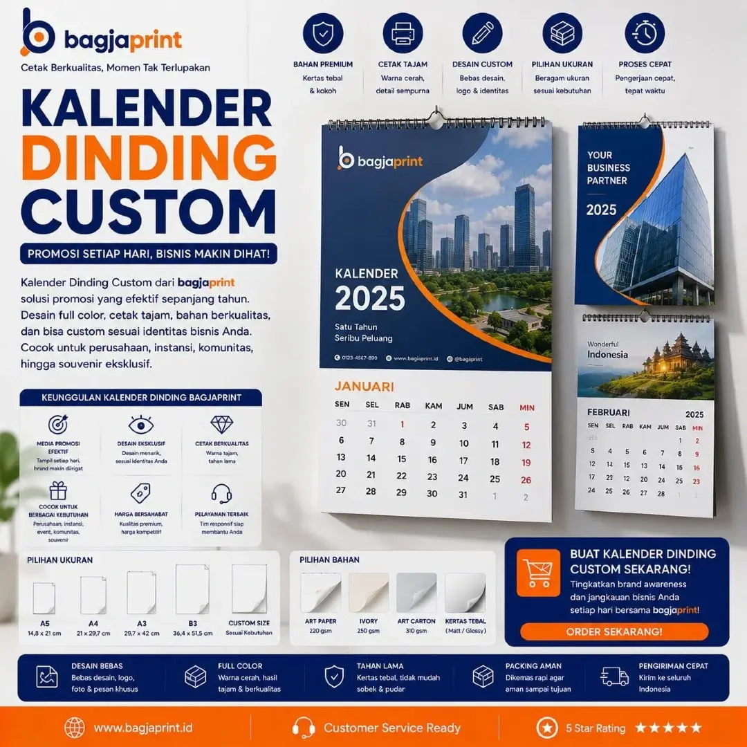 Jasa cetak Kalender Dinding berkualitas - Bagja Print