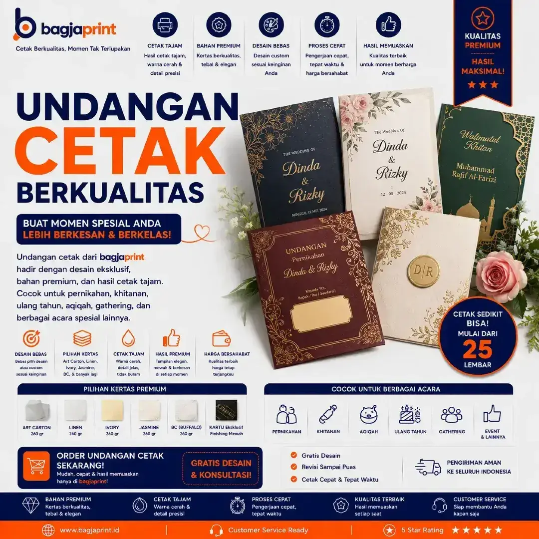 Jasa cetak Undangan Cetak berkualitas - Bagja Print