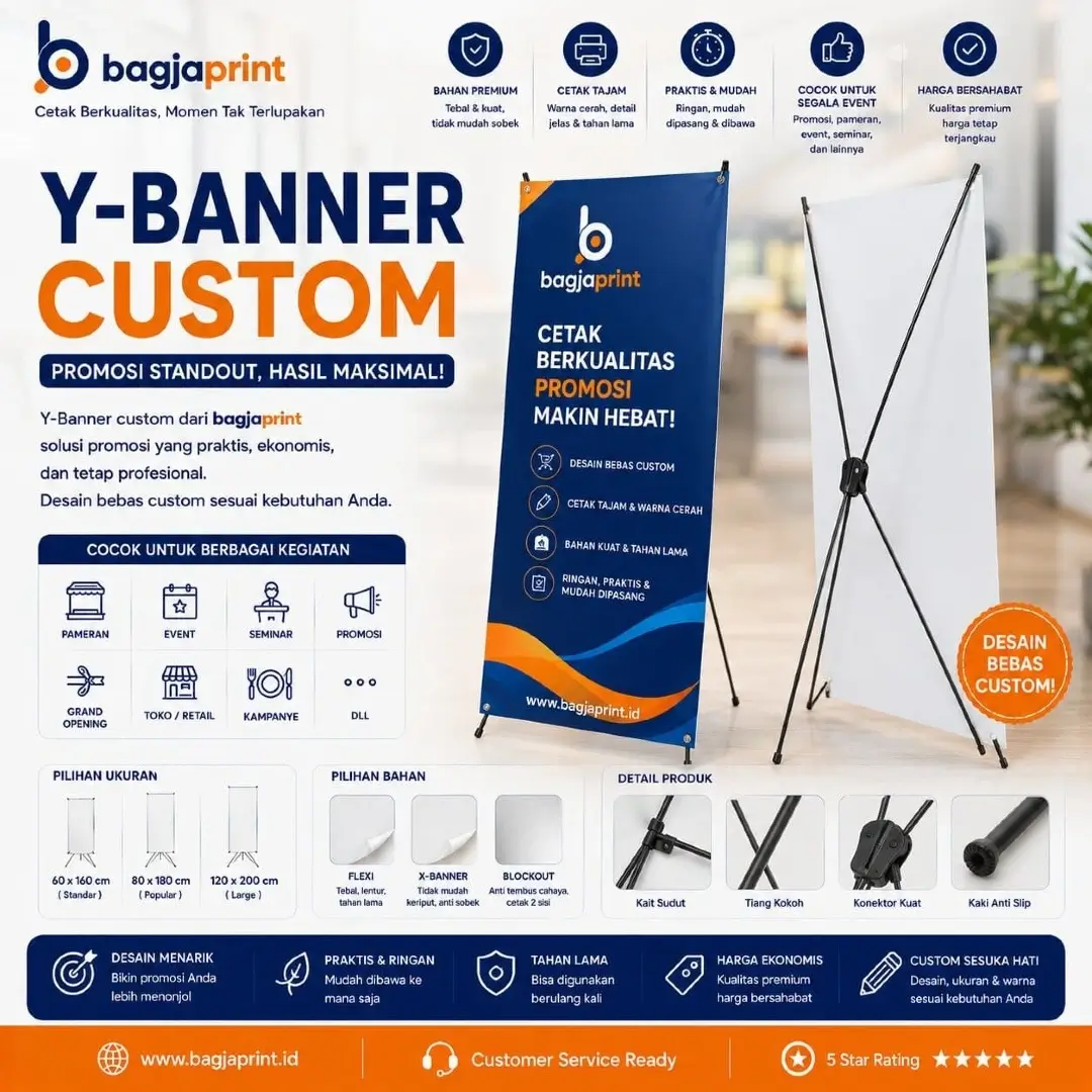 Jasa cetak Y-Banner berkualitas - Bagja Print