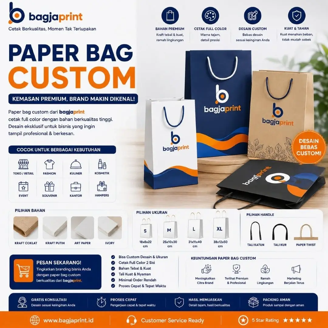 Jasa cetak Paper Bag Custom berkualitas - Bagja Print