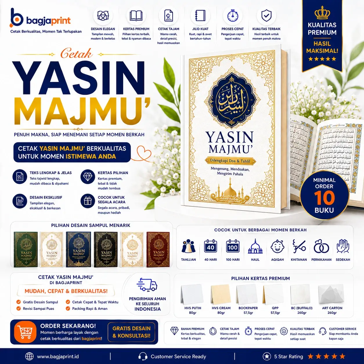 Jasa cetak Buku Yasin & Majmu berkualitas - Bagja Print